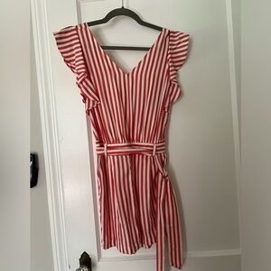 LOFT Petite Romper Shorts Ruffle Cap Sleeves 00P